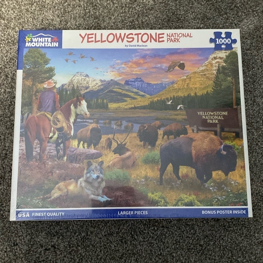 Yellowstone National Park White Mountain 1000 Piece Puzzle David Maclean Sealed